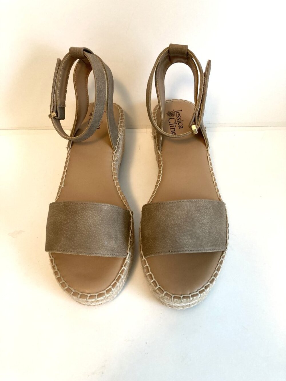 Jessica Cline Espadrille Wedge Sandals/Tan/ Size 7.5M